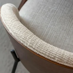 Chaise<Made in Meubles Chaise en tissu écru et métal Nyssa (lot de 2)