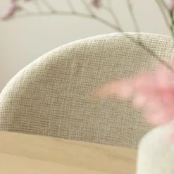 Chaise<Made in Meubles Chaise en tissu écru et pieds en métal Ondine (lot de 2)