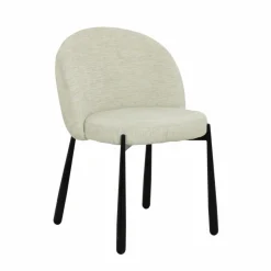 Chaise<Made in Meubles Chaise en tissu écru et pieds en métal Ondine (lot de 2)