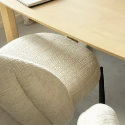 Chaise<Made in Meubles Chaise en tissu écru et pieds en métal Ondine (lot de 2)