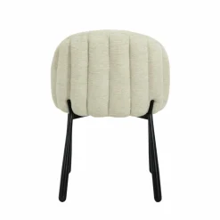 Chaise<Made in Meubles Chaise en tissu écru et pieds en métal Ondine (lot de 2)