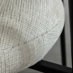 Chaise<Made in Meubles Chaise en tissu écru et pieds en métal noir Janis (lot de 2)