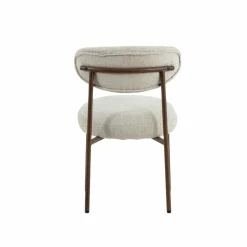 Chaise<Made in Meubles Chaise en tissu écru et pieds en métal effet bois Janis (lot de 2)