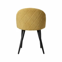 Chaise<Made in Meubles Chaise en tissu jaune moutarde et métal Jasmine (lot de 2)