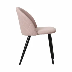 Chaise<Made in Meubles Chaise en tissu rose pâle et métal Jasmine (lot de 2)