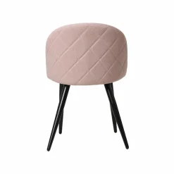 Chaise<Made in Meubles Chaise en tissu rose pâle et métal Jasmine (lot de 2)