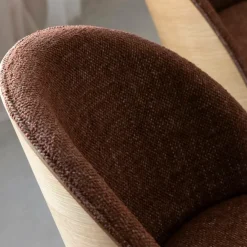 Chaise<Made in Meubles Chaise en tissu terracotta et bois clair Nyssa (lot de 2)