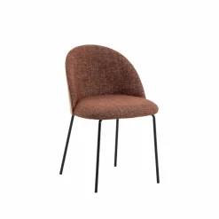 Chaise<Made in Meubles Chaise en tissu terracotta et bois clair Nyssa (lot de 2)