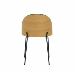 Chaise<Made in Meubles Chaise en tissu vert et bois clair Nyssa (lot de 2)