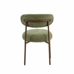 Chaise<Made in Meubles Chaise en tissu vert et métal effet bois Janis (lot de 2)
