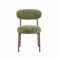 Chaise<Made in Meubles Chaise en tissu vert et métal effet bois Janis (lot de 2)