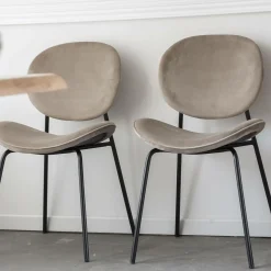 Chaise<Made in Meubles Chaise en velours marron glacé Sohane (lot de 2)