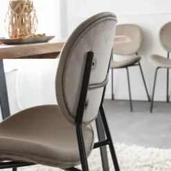 Chaise<Made in Meubles Chaise en velours marron glacé Sohane (lot de 2)