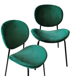 Chaise<Made in Meubles Chaise en velours vert émeraude Sohane (lot de 2)