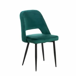 Chaise<Made in Meubles Chaise en velours vert Rumba (lot de 2)