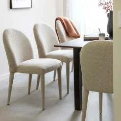 Chaise<Made in Meubles Chaise intégralement en tissu écru Doris (lot de 2)