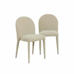 Chaise<Made in Meubles Chaise intégralement en tissu écru Doris (lot de 2)