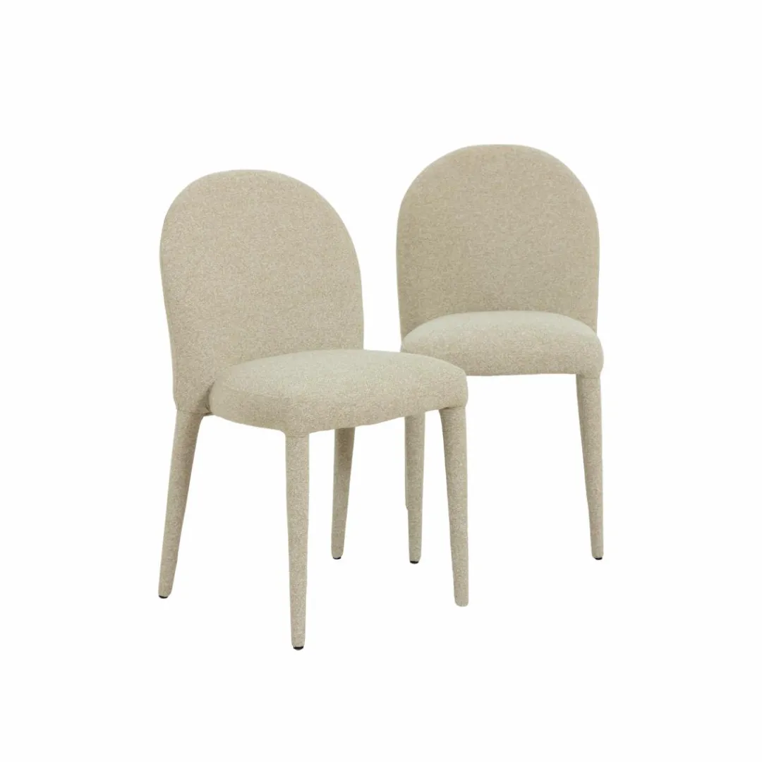 Chaise<Made in Meubles Chaise intégralement en tissu écru Doris (lot de 2)