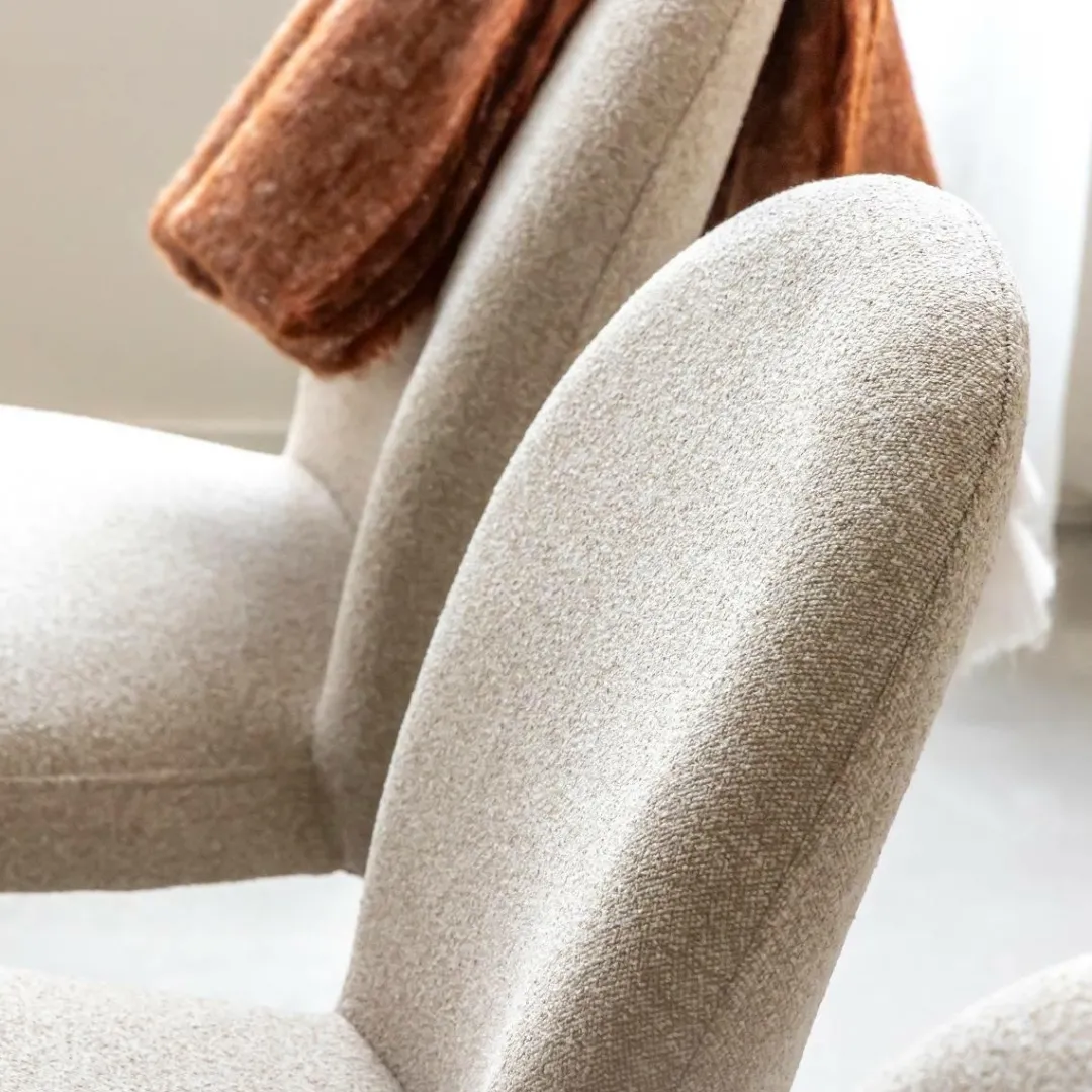 Chaise<Made in Meubles Chaise intégralement en tissu écru Doris (lot de 2)