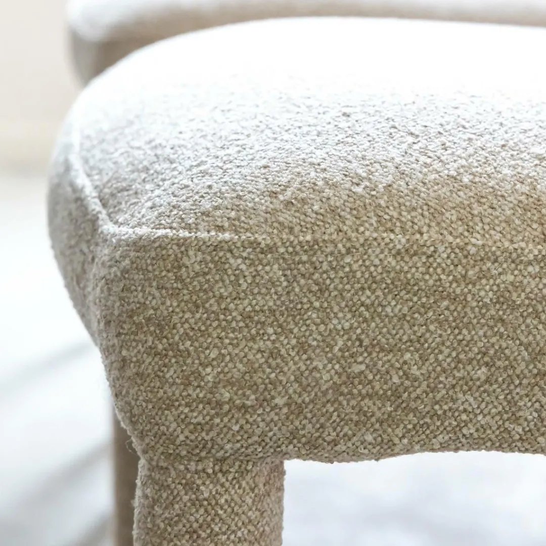 Chaise<Made in Meubles Chaise intégralement en tissu écru Doris (lot de 2)