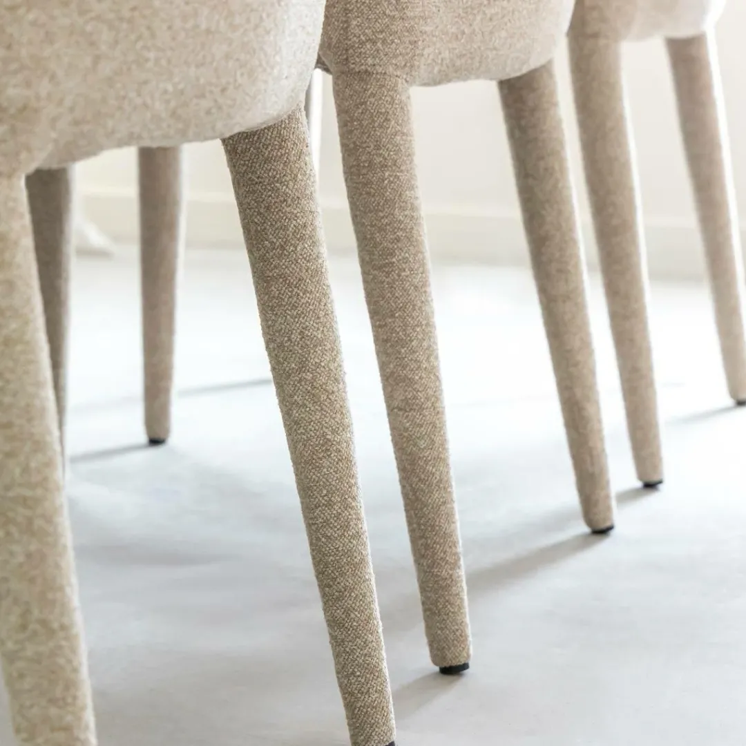 Chaise<Made in Meubles Chaise intégralement en tissu écru Doris (lot de 2)