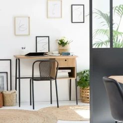 Chaise<Made in Meubles Chaise perforée en métal noir Julien (lot de 2)