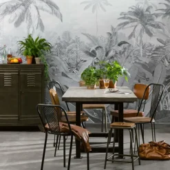 Chaise<Made in Meubles Chaise perforée en métal noir Julien (lot de 2)