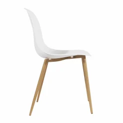 Chaise<Made in Meubles Chaise scandinave blanc pieds compas Marius (lot de 2)