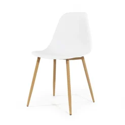 Chaise<Made in Meubles Chaise scandinave blanc pieds compas Marius (lot de 2)