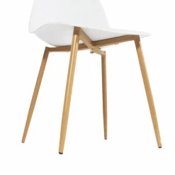 Chaise<Made in Meubles Chaise scandinave blanc pieds compas Marius (lot de 2)