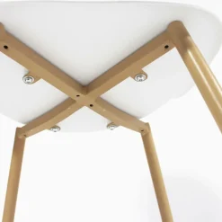 Chaise<Made in Meubles Chaise scandinave blanc pieds compas Marius (lot de 2)