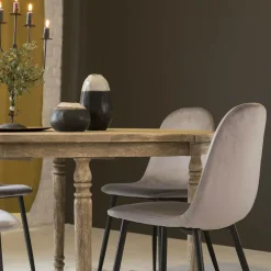 Chaise<Made in Meubles Chaise scandinave en velours gris Copenhague (lot de 2)