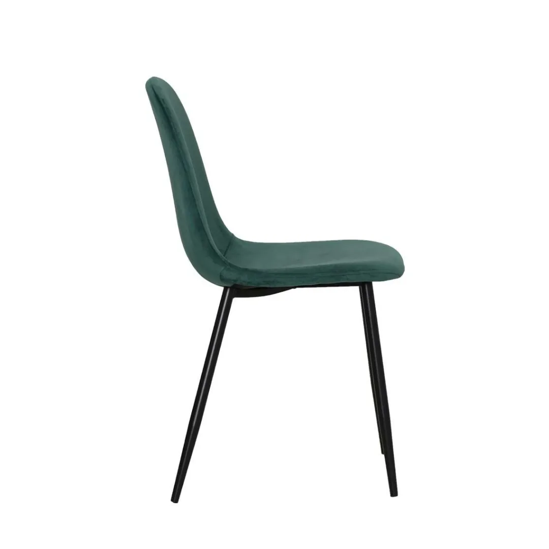 Chaise<Made in Meubles Chaise scandinave en velours vert Copenhague (lot de 2)