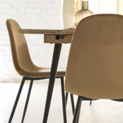 Chaise<Made in Meubles Chaise scandinave en velours marron café Copenhague (lot de 2)