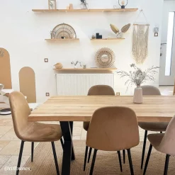 Chaise<Made in Meubles Chaise scandinave en velours marron café Copenhague (lot de 2)