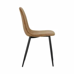 Chaise<Made in Meubles Chaise scandinave en velours marron café Copenhague (lot de 2)