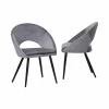 Chaise<Made in Meubles Chaise style fauteuil en velours gris souris Elouan (lot de 2)