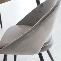 Chaise<Made in Meubles Chaise style fauteuil en velours gris souris Elouan (lot de 2)