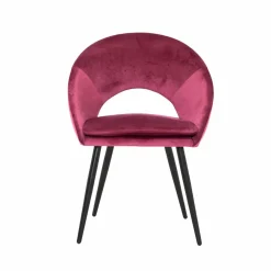 Chaise<Made in Meubles Chaise style fauteuil en velours rose framboise Elouan (lot de 2)
