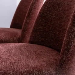 Chaise<Made in Meubles Chaise tissu terracotta et pieds en métal effet bois Vilma (lot de 2)