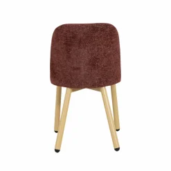 Chaise<Made in Meubles Chaise tissu terracotta et pieds en métal effet bois Vilma (lot de 2)