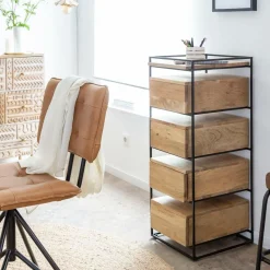 Chiffonnier<Made in Meubles Chiffonnier en bois de manguier et métal Haïcé