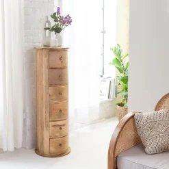 Chiffonnier<Made in Meubles Chiffonnier rond en bois de manguier Maëva