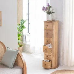 Chiffonnier<Made in Meubles Chiffonnier rond en bois de manguier Maëva