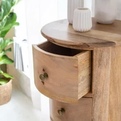 Chiffonnier<Made in Meubles Chiffonnier rond en bois de manguier Maëva