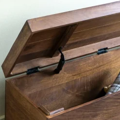 Banc|Meuble De Rangement<Made in Meubles Coffre banc en bois de manguier foncé Babeth