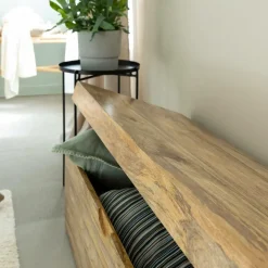 Banc|Meuble De Rangement<Made in Meubles Coffre banc en bois de manguier clair Babeth