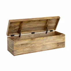 Banc|Meuble De Rangement<Made in Meubles Coffre banc en bois de manguier clair Babeth