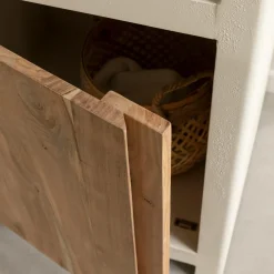 Colonne|Armoire<Made in Meubles Colonne de salle de bain en bois effet béton et bois d'acacia Dalva