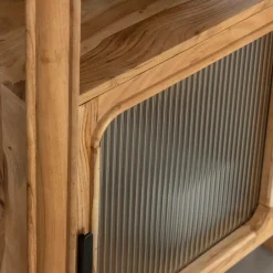 Colonne<Made in Meubles Colonne en bois d'acacia et marbre Emyr